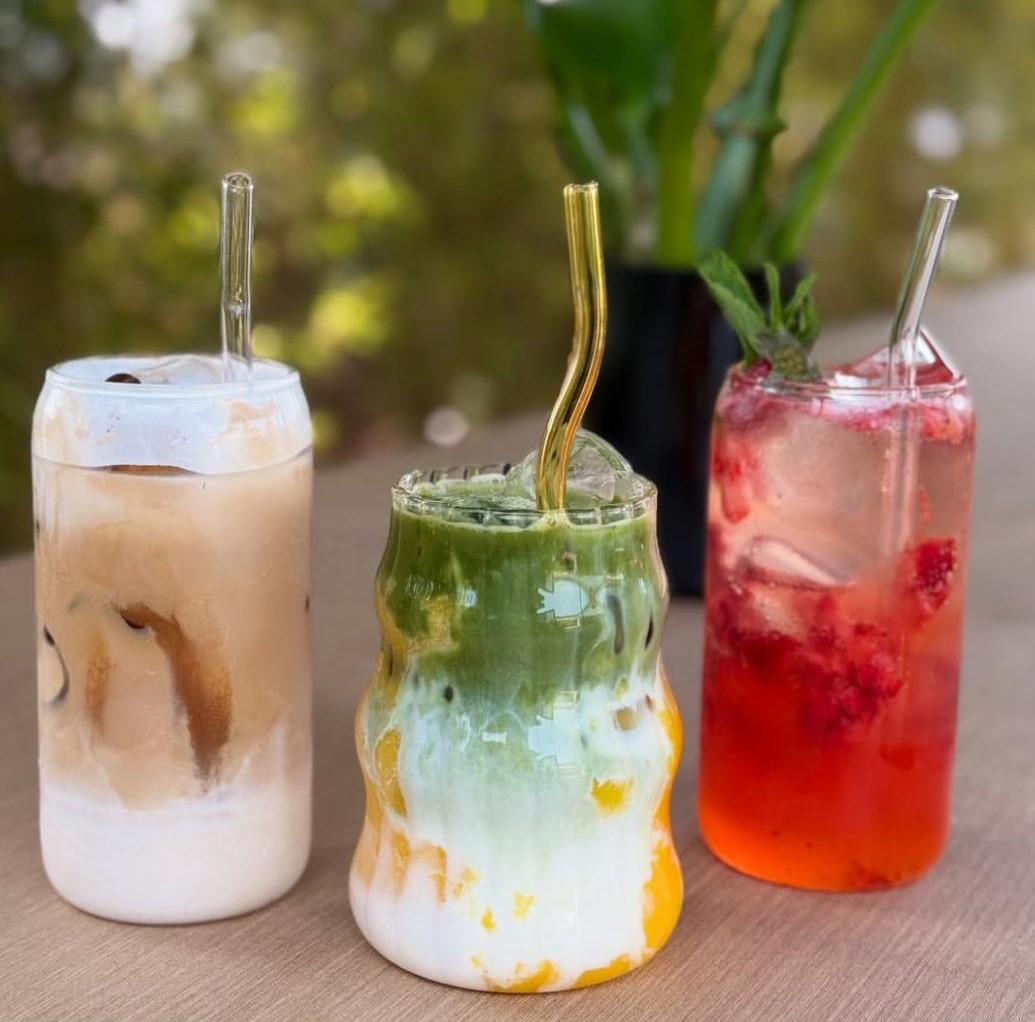Colorful drinks at Katina Kafé