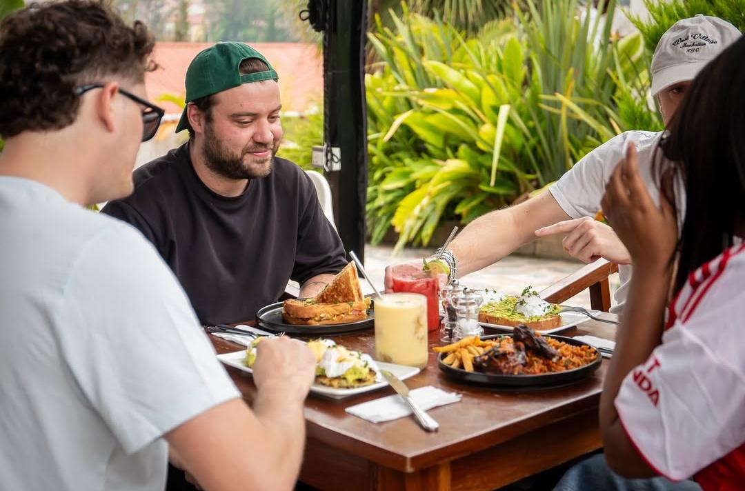 Guests dining together